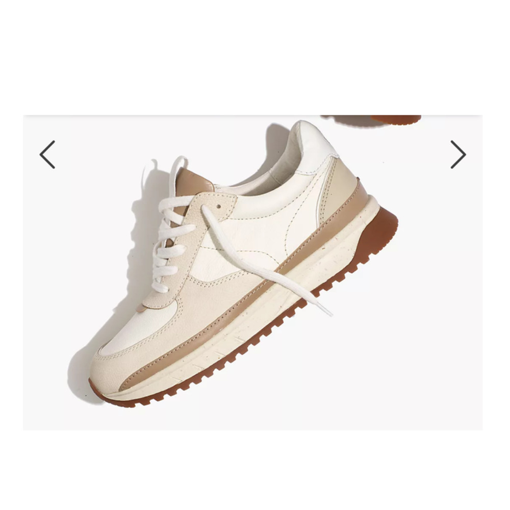 Madewell Kickoff Trainer In Neutral Color block Leather / Size-9M